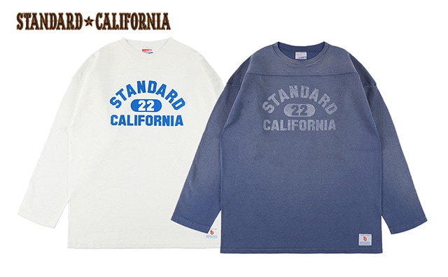 STANDARD CALIFORNIA ����������ɥ���ե���˥� Heavyweight Football Logo Long Sleeve T Vintage Wash���إӡ��������� �եåȥܡ��� Ĺµ T����ġ�2����WHITE/NAVY��