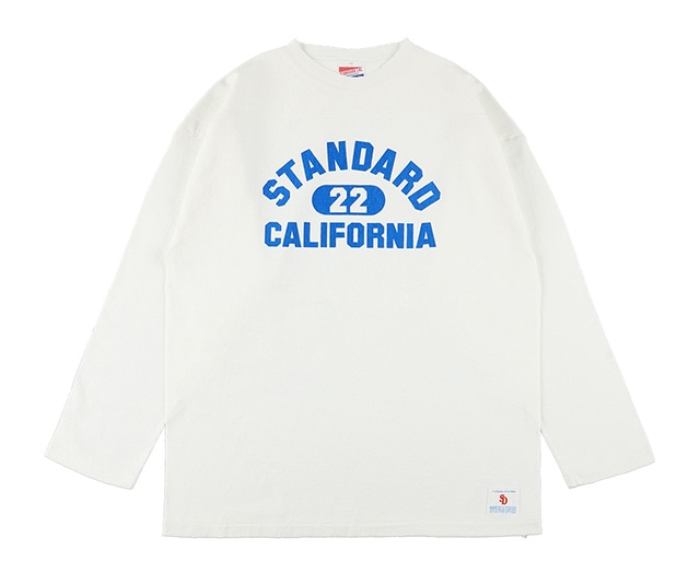 STANDARD CALIFORNIA ����������ɥ���ե���˥� Heavyweight Football Logo Long Sleeve T Vintage Wash���إӡ��������� �եåȥܡ��� Ĺµ T����ġ�2����WHITE/NAVY��