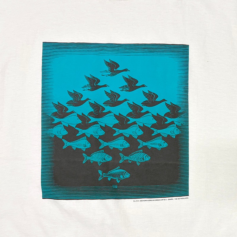 ��Dead Stock�ۡ�Maurits Escher �ޥ���åġ����å��㡼���ֶ��ȿ�� S/S T-Shirts ȾµT����ġ�col:WHITE��size:LARGE��WESTSIDE IMPRESSIONS��Made in U.S.A. �ڥǥåɥ��ȥå��ۡ���š�