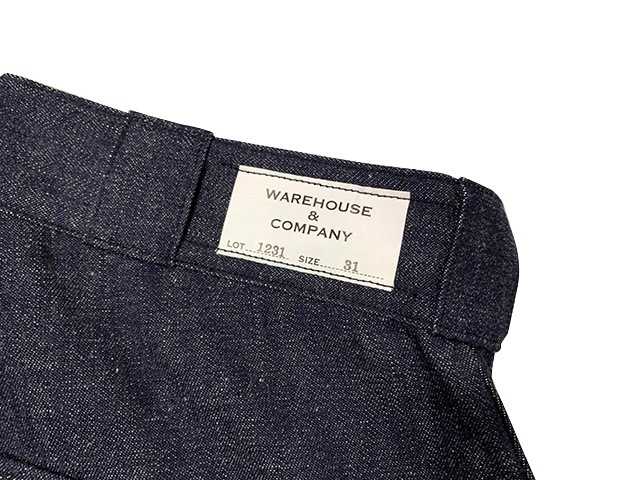 WAREHOUSE �������ϥ�����Lot 1231 NEWDEAL PROGRAMS DENIM TROUSERS �˥塼�ǥ����� �ץ������ �ǥ˥� �ȥ饦��������INDIGO ����ǥ�����NON WASH �Υ󥦥��å���