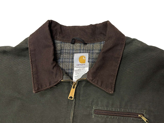 Carhartt �����ϡ��ȡ�Detroit Jacket �ǥȥ����� ���㥱�åȡ�col:OLIVE��size:4XL����USED �桼���ɡۡ���š�
