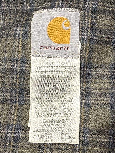Carhartt �����ϡ��ȡ�Detroit Jacket �ǥȥ����� ���㥱�åȡ�col:OLIVE��size:4XL����USED �桼���ɡۡ���š�