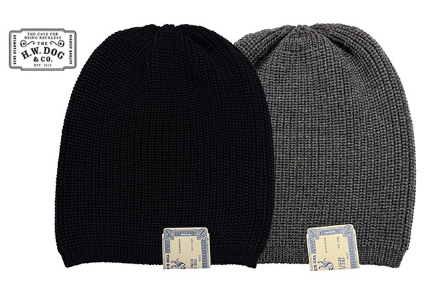 THE H.W.DOG & co. �ɥå���SINGLE LOOSE KNIT�����󥰥�롼���˥åȡ��˥å�˹��˹�ҡ�2����BLACK/GRAY�ˡ���å����ӡ��ˡ���������