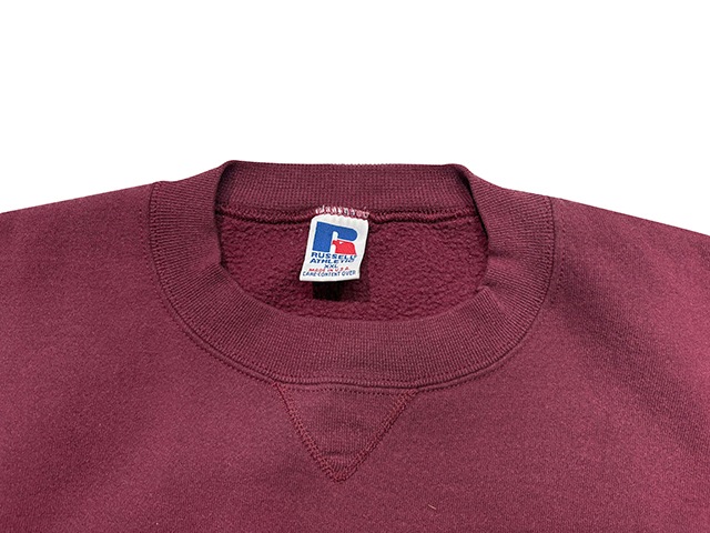 90's��RUSSELL ATHLETIC ��å��� ��������å���CREW NECK SWEAT ���롼�ͥå� �������åȡ�BURGUNDY �С�����ǥ���size:XXL��Made in USA������ꥫ����BIG SIZE����VINTAGE ������ơ����ۡ���š�