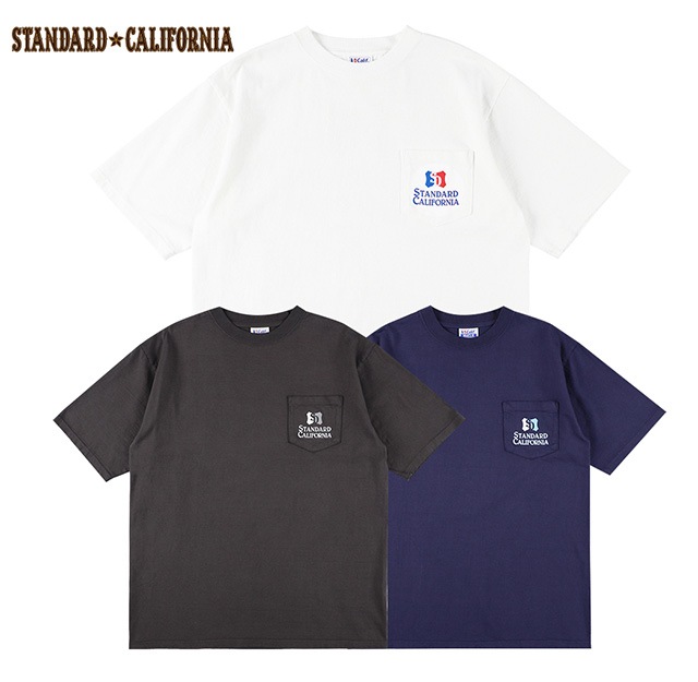 STANDARD CALIFORNIA ����������ɥ���ե���˥���SD Heavyweight Shield Logo Pocket T �إӡ��������� ������ɥ��� �ݥ��å�T����ġ�Ⱦµ��3����BLACK/WHITE/NAVY��2025