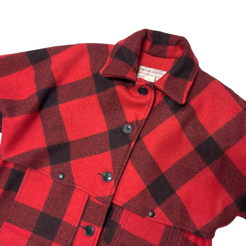 FILSON �ե��륽��DOUBLE MACKINAW CRUISER JACKET ���֥� �ޥå��Ρ� ���롼�������㥱�åȡ�col:RED��size:14��100�� VIRGIN WOOL��Made in U.S.A.����OLD ������ɡۡ���š�