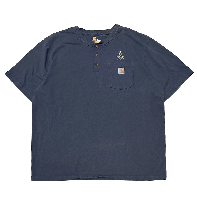 Carhartt �����ϡ��ȡ�Freemason�ɽ���H/N T-SHIRTS �إ�꡼�ͥå� T����ġ�col.Navy��size:2XL��ORIGINAL FIT ���ꥸ�ʥ�ե��åȡ�COTTON100%����USED �桼���ɡۡ���šۡ�Ź�޻����Բġ�