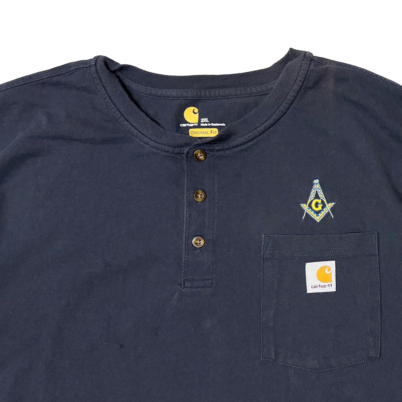 Carhartt �����ϡ��ȡ�Freemason�ɽ���H/N T-SHIRTS �إ�꡼�ͥå� T����ġ�col.Navy��size:2XL��ORIGINAL FIT ���ꥸ�ʥ�ե��åȡ�COTTON100%����USED �桼���ɡۡ���šۡ�Ź�޻����Բġ�