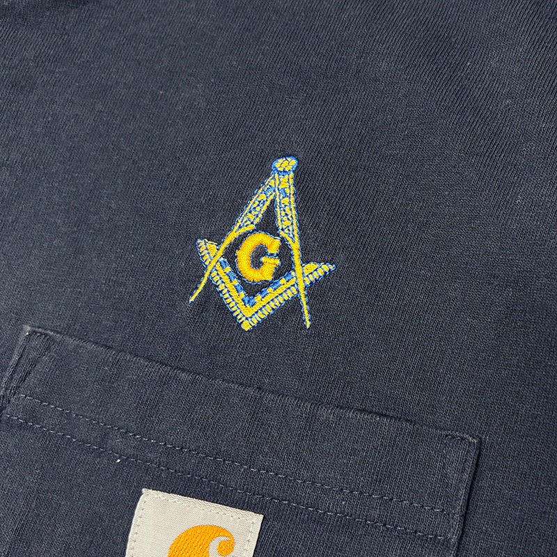 Carhartt �����ϡ��ȡ�Freemason�ɽ���H/N T-SHIRTS �إ�꡼�ͥå� T����ġ�col.Navy��size:2XL��ORIGINAL FIT ���ꥸ�ʥ�ե��åȡ�COTTON100%����USED �桼���ɡۡ���šۡ�Ź�޻����Բġ�