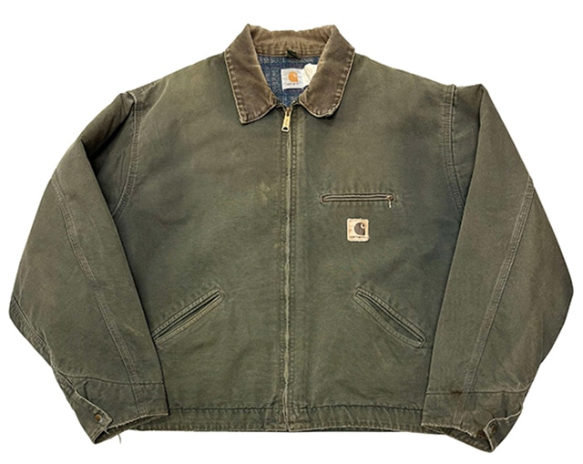 90s��Carhartt �����ϡ��ȡ�Detroit Jacket �ǥȥ����� ���㥱�åȡ�col:OLIVE��size:ɽ���ʤ�(3XL����)��MADE IN U.S.A. ����ꥫ������VINTAGE ������ơ����ۡ���š�