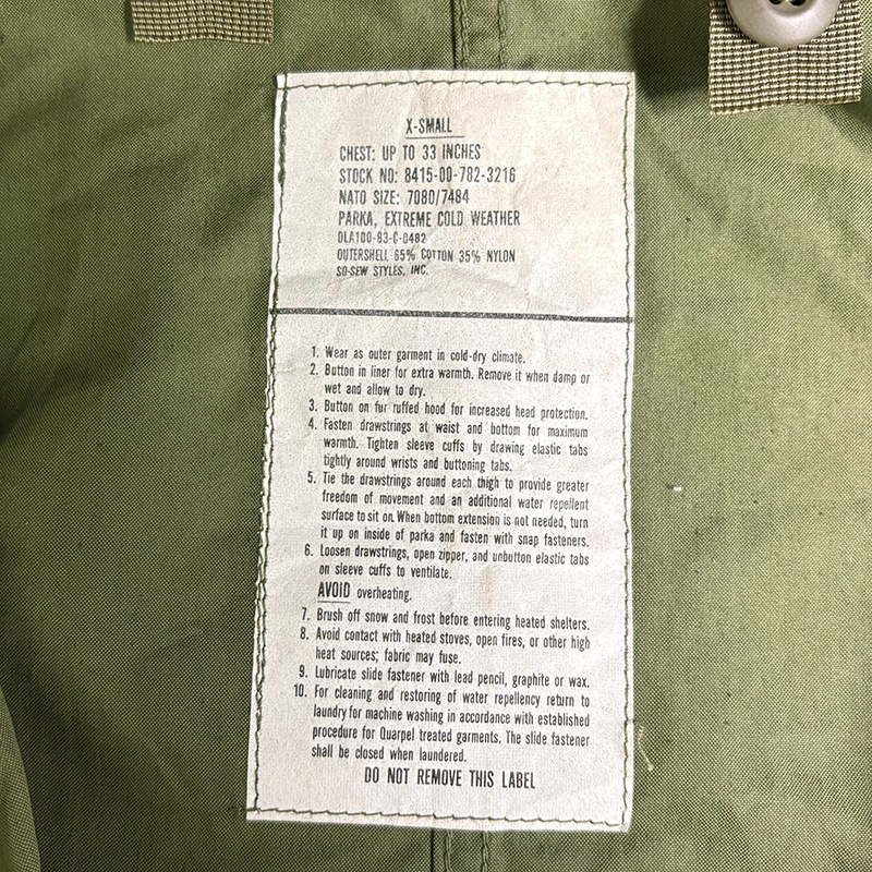 ��DEAD STOCK�� U.S.ARMY M-65 FISHTAIL PARKA FULL SET��size:X-SMALL���ե륻�åȡ��ե�����ɥѡ��������ե��å���ơ��롡�饤�ʡ����ߥ꥿�꡼���㥱�åȡ��饤�ʡ����㥱�å� �ڥǥåɥ��ȥå���