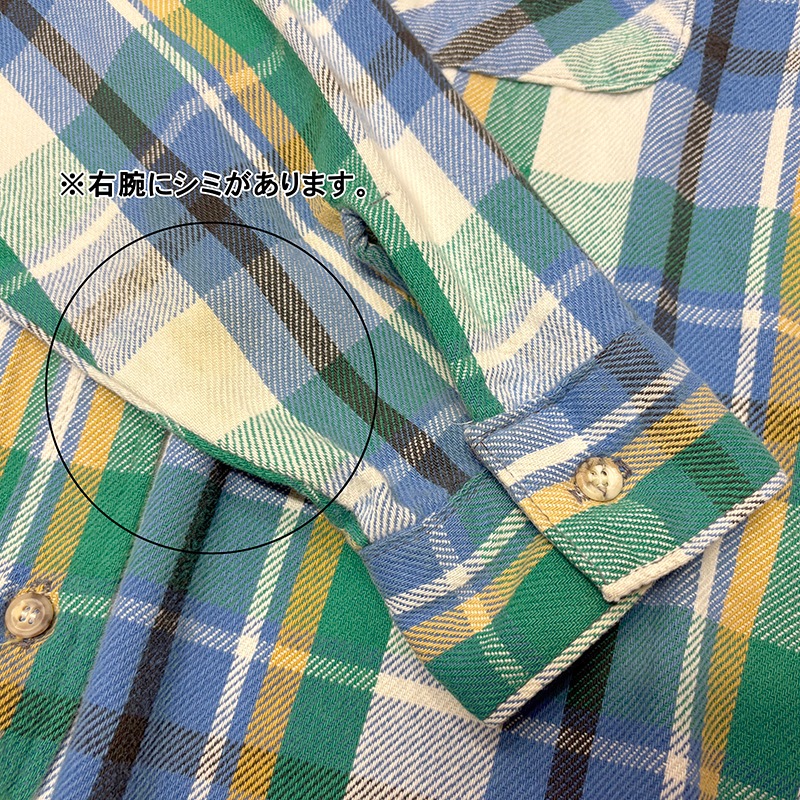 90s��FIVE BROTHER �ե����֥֥饶����L/S Flannel Shirt ���󥰥��꡼�� �ե��ͥ� ����ġ������å�����col:BLUE��GREEN��size:XL ��VINTAGE ������ơ����ۡ���š�