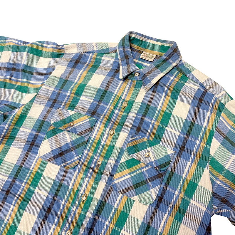 90s��FIVE BROTHER �ե����֥֥饶����L/S Flannel Shirt ���󥰥��꡼�� �ե��ͥ� ����ġ������å�����col:BLUE��GREEN��size:XL ��VINTAGE ������ơ����ۡ���š�