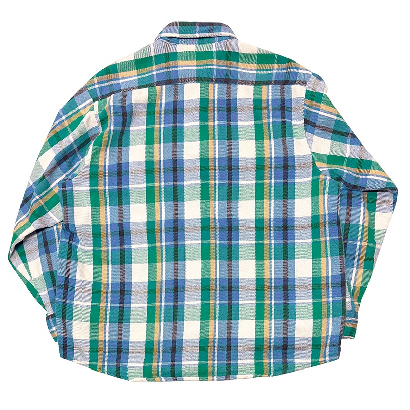 90s��FIVE BROTHER �ե����֥֥饶����L/S Flannel Shirt ���󥰥��꡼�� �ե��ͥ� ����ġ������å�����col:BLUE��GREEN��size:XL ��VINTAGE ������ơ����ۡ���š�