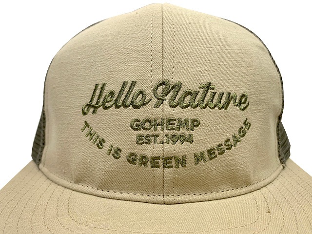 GOHEMP �����إ�ס�HELLO NATURE MESH CAP �ϥ��� �ͥ����㡼 ��å��� ����åס�2��(CHARCOAL/SAND)�����åȥ�إ�ס��㡡�ʡ�˹�ҡ�2024SS