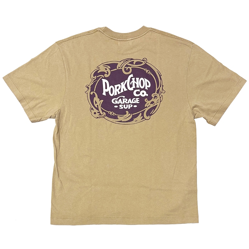 PORKCHOP GARAGE SUPPLY �ݡ�������å� ���졼�����ץ饤��F LEAF LOGO TEE F �꡼�� ���� T����ġ�Ⱦµ��3��(FADE GRAY/FADE NAVY/FADE BEIGE)��2026SS