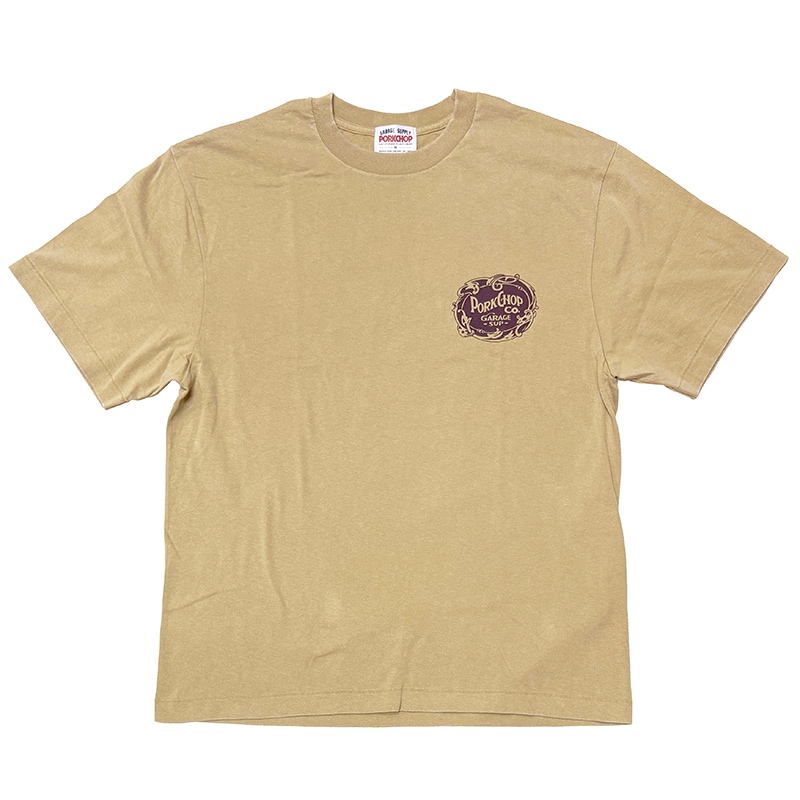 PORKCHOP GARAGE SUPPLY �ݡ�������å� ���졼�����ץ饤��F LEAF LOGO TEE F �꡼�� ���� T����ġ�Ⱦµ��3��(FADE GRAY/FADE NAVY/FADE BEIGE)��2026SS