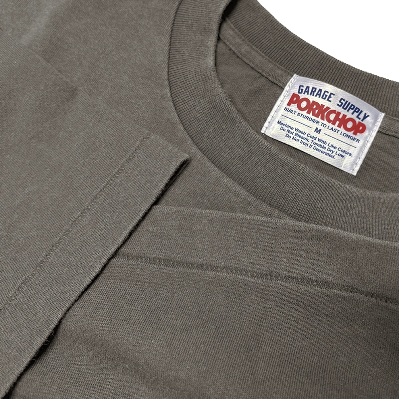 PORKCHOP GARAGE SUPPLY �ݡ�������å� ���졼�����ץ饤��F LEAF LOGO TEE F �꡼�� ���� T����ġ�Ⱦµ��3��(FADE GRAY/FADE NAVY/FADE BEIGE)��2026SS