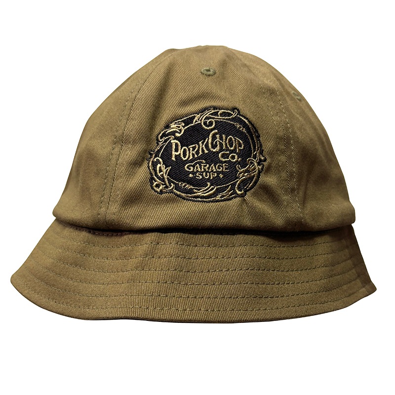 PORKCHOP GARAGE SUPPLY �ݡ�������å� ���졼�� ���ץ饤��F LEAF BALL HAT F �꡼�� �ܡ��� �ϥåȡ�3��(OFF WHITE/ASH BLACK/OLIVE)���ϥåȡ�˹�ҡ�FLEXFIT��2026SS