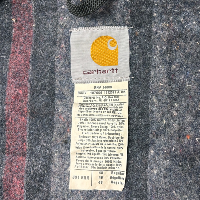 ��DEADSTOCK�� Carhartt �����ϡ��ȡ�Detroit Jacket �ǥȥ����� ���㥱�åȡ�col:DUCK BROWN��size:48 REGULAR���֥�󥱥åȥ饤�ʡ���Made in U.S.A.���ڥǥåɥ��ȥå��ۡ���š�