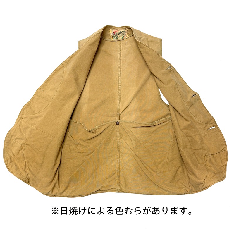 50s��Utica Duxbak �桼�ƥ��� ���å����Хå���Hunting Vest �ϥ�ƥ��󥰥٥��ȡ�col:BEIGE��size:ɽ���ʤ�(L����)���ϡ��եࡼ�� ��VINTAGE �ӥ�ơ����ۡ���š�