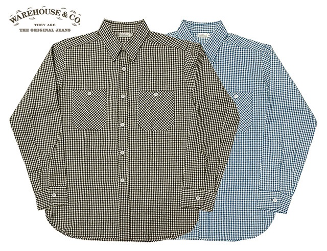 WAREHOUSE ウエアハウス Lot 3055 L/S CHECK WORK SHIRTS A柄 ロング