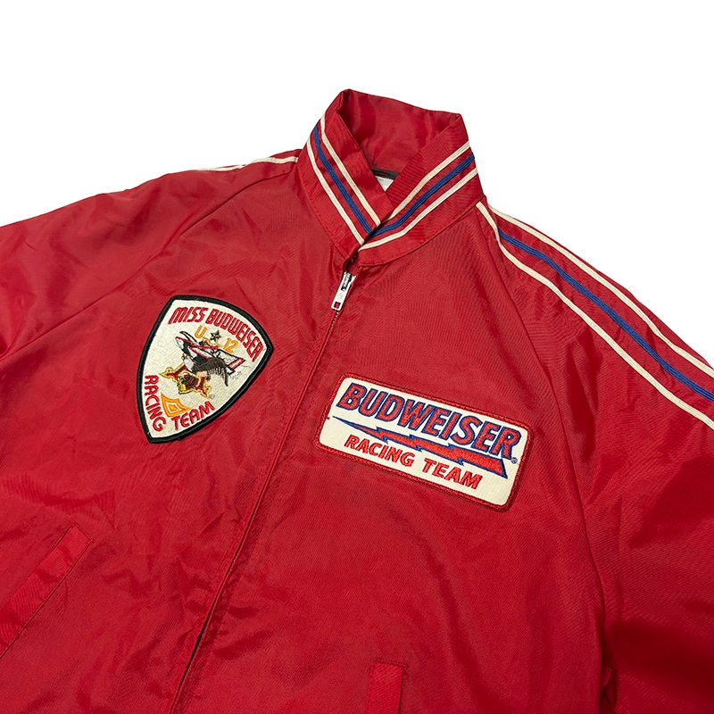 ��Dead Stock�� 80s��A & EAGLE COLLECTION A���������� ���쥯�����Racing Team Jacket �졼���󥰥����ॸ�㥱�åȡ�BUDWEISER �Хɥ磻������col:RED��size:MEDIUM ��VINTAGE �ӥ�ơ����ۡ���š�