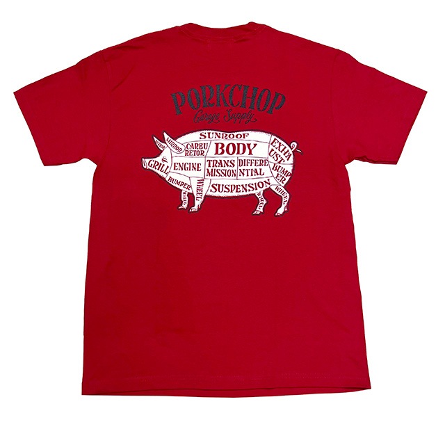 PORKCHOP �ݡ�������åס�PORK BACK TEE���ݡ����Хå� T����ġ�Ⱦµ��5��(BLACKWHITE/RED/NAVY/BURGUNDY)��2024SS