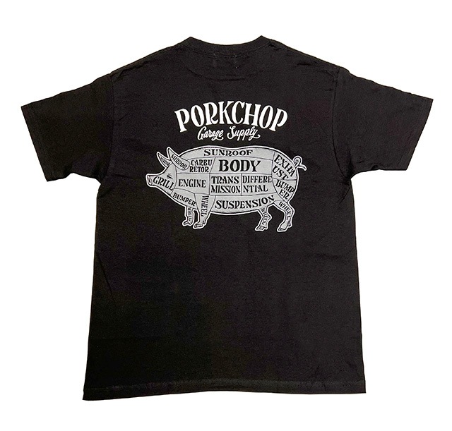 PORKCHOP �ݡ�������åס�PORK BACK TEE���ݡ����Хå� T����ġ�Ⱦµ��5��(BLACKWHITE/RED/NAVY/BURGUNDY)��2024SS