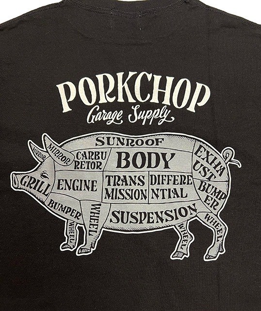 PORKCHOP �ݡ�������åס�PORK BACK TEE���ݡ����Хå� T����ġ�Ⱦµ��5��(BLACKWHITE/RED/NAVY/BURGUNDY)��2024SS