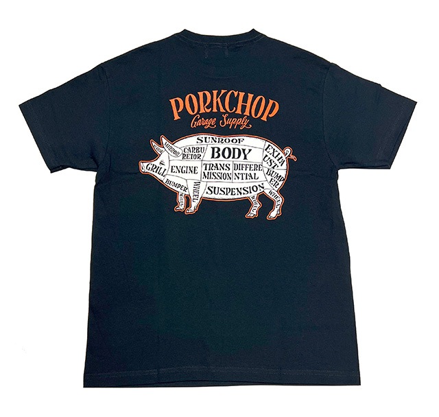 PORKCHOP �ݡ�������åס�PORK BACK TEE���ݡ����Хå� T����ġ�Ⱦµ��5��(BLACKWHITE/RED/NAVY/BURGUNDY)��2024SS