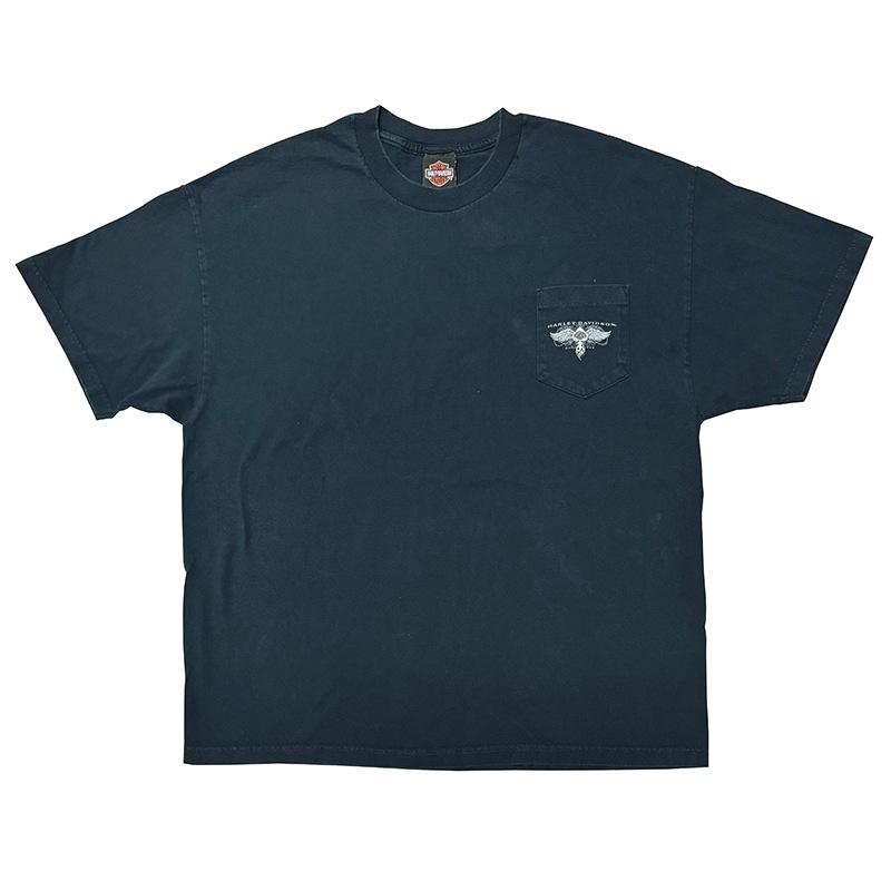 Harley-Davidson ϡ졼ӥåɥSHORT SLEEVE POCKET T-SHIRTS 硼ȥ꡼ ݥåTġcol:NAVYsize:2XLCOTTON100%USED 桼ɡۡšۡŹ޻Բġ