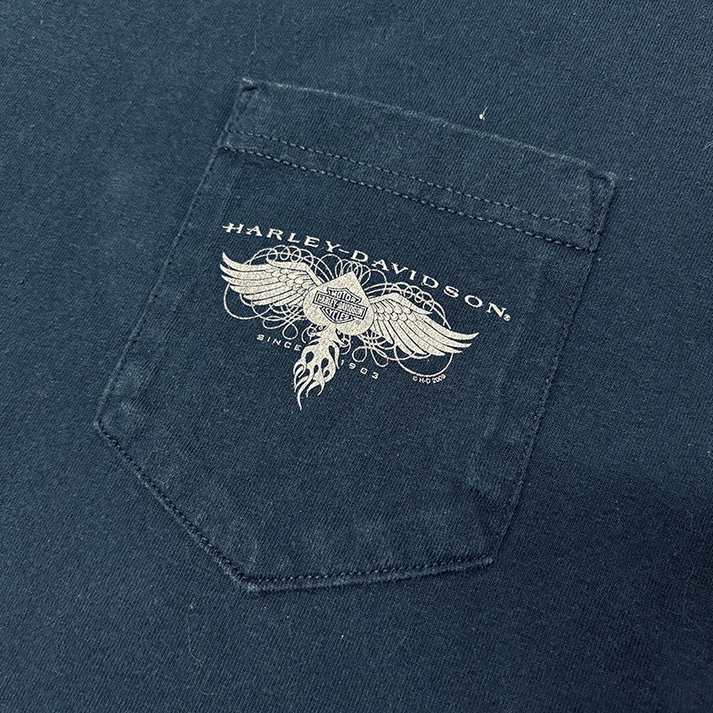 Harley-Davidson ϡ졼ӥåɥSHORT SLEEVE POCKET T-SHIRTS 硼ȥ꡼ ݥåTġcol:NAVYsize:2XLCOTTON100%USED 桼ɡۡšۡŹ޻Բġ