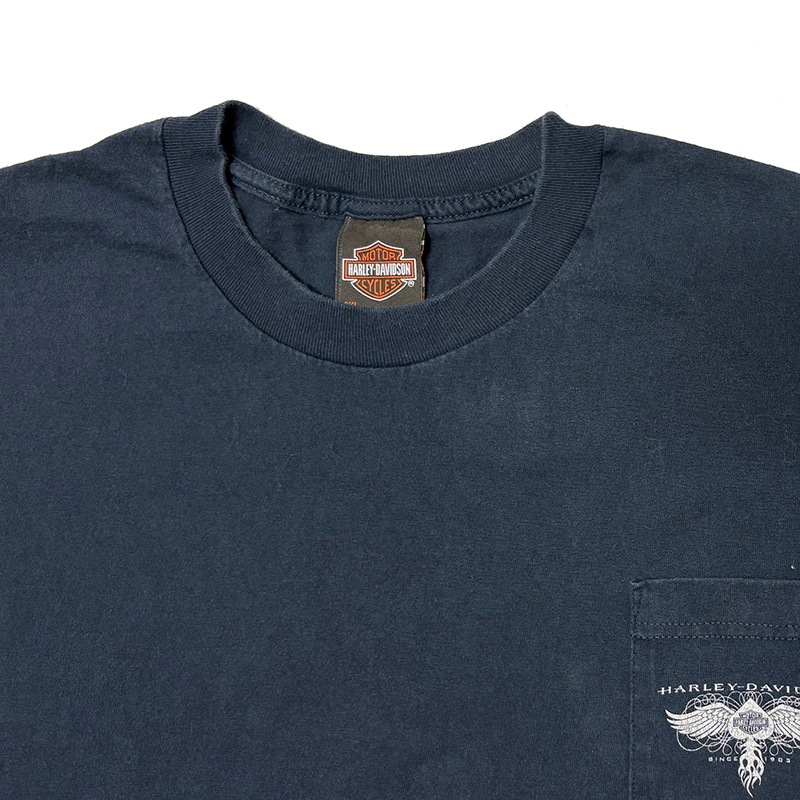 Harley-Davidson ϡ졼ӥåɥSHORT SLEEVE POCKET T-SHIRTS 硼ȥ꡼ ݥåTġcol:NAVYsize:2XLCOTTON100%USED 桼ɡۡšۡŹ޻Բġ