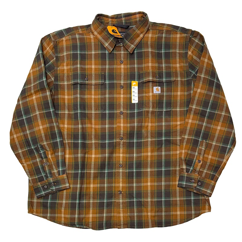 ��̤�����ʡ� Carhartt �����ϡ��ȡ�WORK SHIRTS �������ġ������å�����col.ORANGE��size:2XL��COTTON100%��LOOSE FIT �롼���ե��åȡ��ͥ륷��ġ���šۡ�Ź�޻����Բġ�