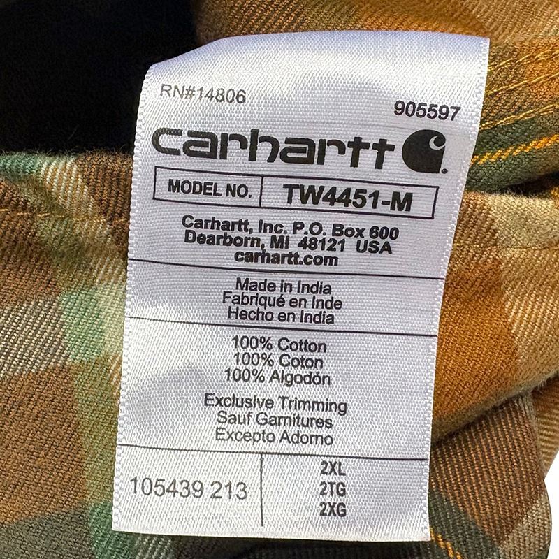 ��̤�����ʡ� Carhartt �����ϡ��ȡ�WORK SHIRTS �������ġ������å�����col.ORANGE��size:2XL��COTTON100%��LOOSE FIT �롼���ե��åȡ��ͥ륷��ġ���šۡ�Ź�޻����Բġ�