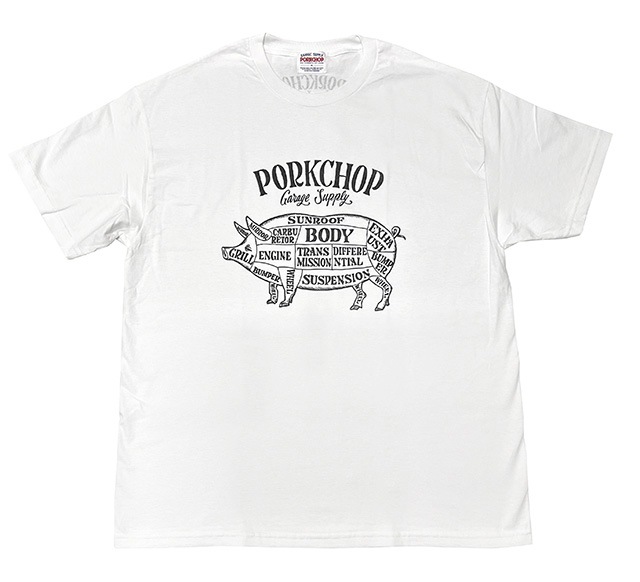 PORKCHOP GARAGE SUPPLY �ݡ�������å� ���졼�����ץ饤��PORK FRONT TEE 25���ݡ����ե���� T����ġ�Ⱦµ��5��(BURGUNDY/BLACK/WHITE/ASH/NAVY)��2025SS