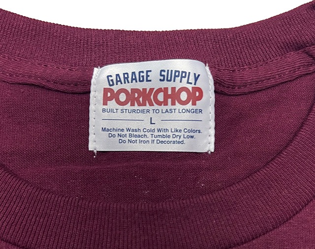 PORKCHOP GARAGE SUPPLY �ݡ�������å� ���졼�����ץ饤��PORK FRONT TEE 25���ݡ����ե���� T����ġ�Ⱦµ��5��(BURGUNDY/BLACK/WHITE/ASH/NAVY)��2025SS