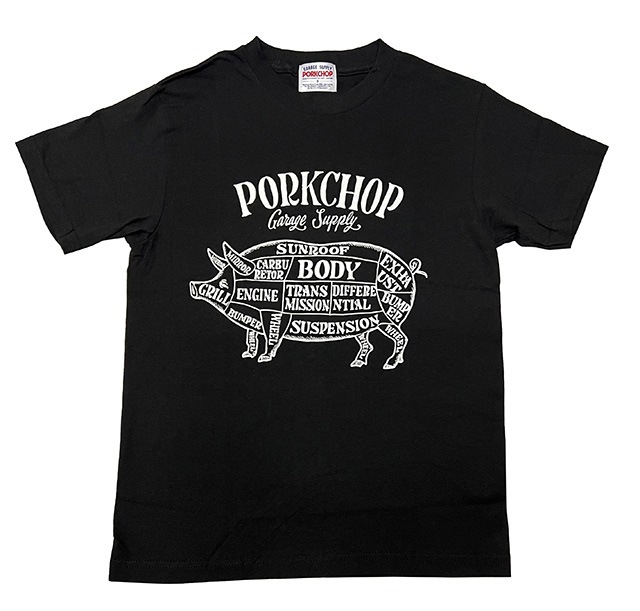 PORKCHOP GARAGE SUPPLY �ݡ�������å� ���졼�����ץ饤��PORK FRONT TEE 25���ݡ����ե���� T����ġ�Ⱦµ��5��(BURGUNDY/BLACK/WHITE/ASH/NAVY)��2025SS