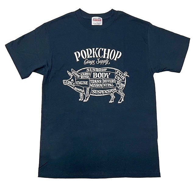 PORKCHOP GARAGE SUPPLY �ݡ�������å� ���졼�����ץ饤��PORK FRONT TEE 25���ݡ����ե���� T����ġ�Ⱦµ��5��(BURGUNDY/BLACK/WHITE/ASH/NAVY)��2025SS