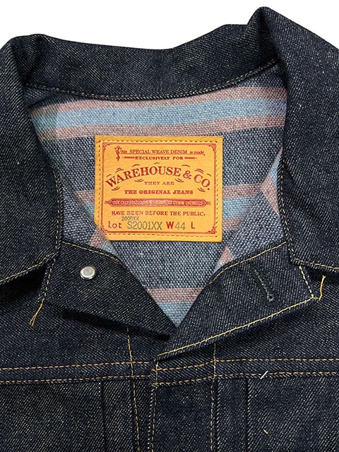 WAREHOUSE���������ϥ��� DSB-S2001XX(2000XX) WITH BLANKET�� DENIM JACKET��NON WASH����������󡡥֥�󥱥å��դ����ǥ˥ॸ�㥱�åȡ�̤�����������ǥ�