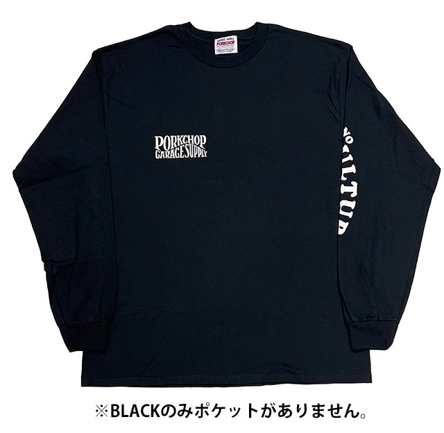 PORKCHOP GARAGE SUPPLY �ݡ�������å� ���졼�����ץ饤��WAVE LOGO L/S TEE���������֥��� ĹµT����ġ�����T��3��(GRAY/BLACK/ NAVY)��2025FW