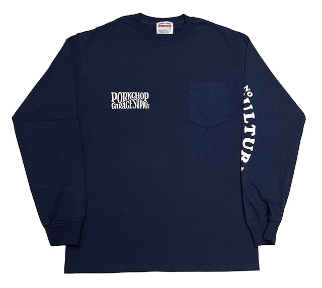 PORKCHOP GARAGE SUPPLY �ݡ�������å� ���졼�����ץ饤��WAVE LOGO L/S TEE���������֥��� ĹµT����ġ�����T��3��(GRAY/BLACK/ NAVY)��2025FW