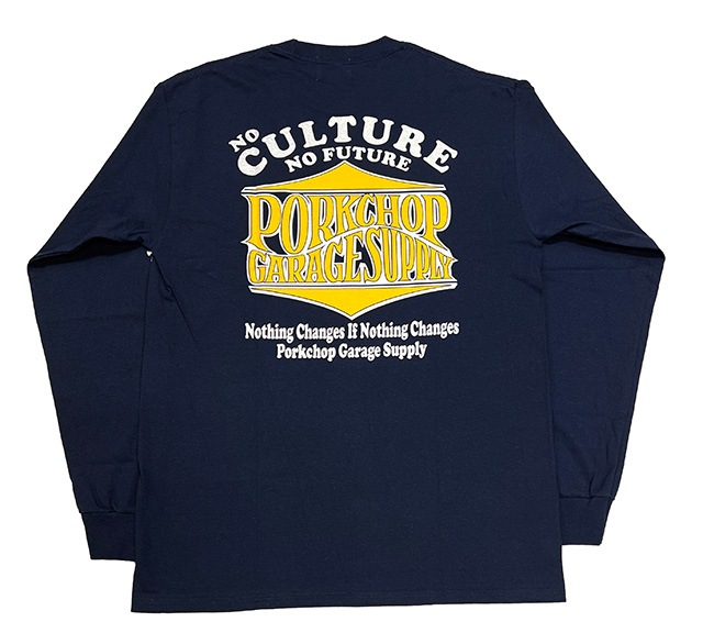 PORKCHOP GARAGE SUPPLY �ݡ�������å� ���졼�����ץ饤��WAVE LOGO L/S TEE���������֥��� ĹµT����ġ�����T��3��(GRAY/BLACK/ NAVY)��2025FW