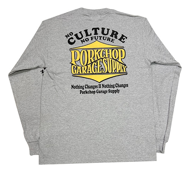 PORKCHOP GARAGE SUPPLY �ݡ�������å� ���졼�����ץ饤��WAVE LOGO L/S TEE���������֥��� ĹµT����ġ�����T��3��(GRAY/BLACK/ NAVY)��2025FW