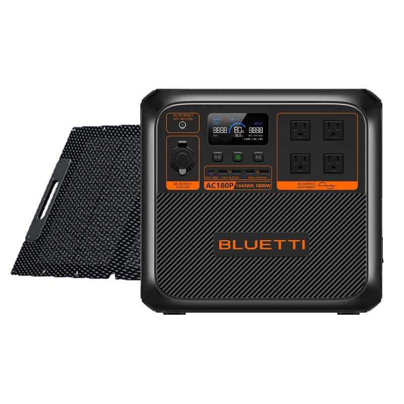 BLUETTI 大容量ポータブル電源 AC180P+ソーラーパネルPV120D｜防災推奨 1440Wh 1800W|ポータブル電源|家電・AV機器・カメラ