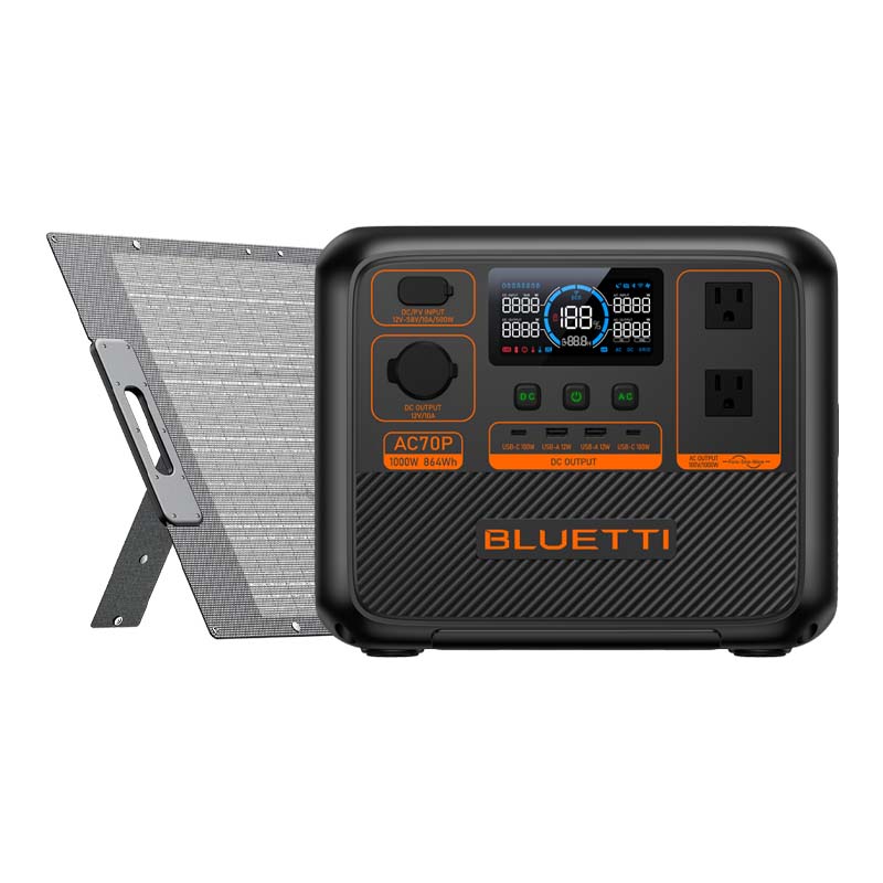 BLUETTI AC70 小型ポータブル電源 768Wh、1000W BLUETTI AC70 小型ポータブル電源 | 防災推奨・車中泊・キャンプ