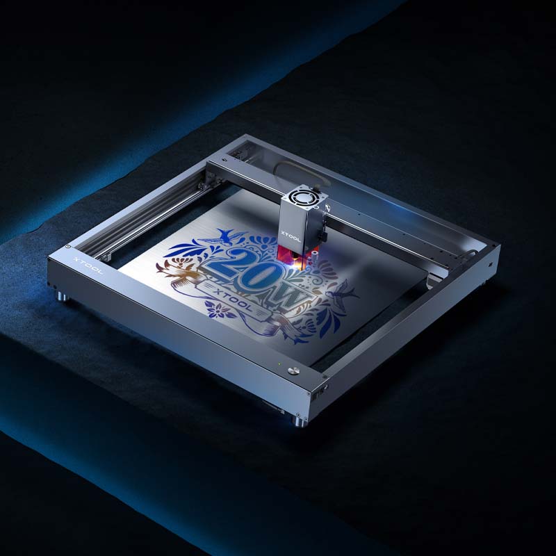 XTOOL レーザー彫刻機 D1 Pro 20W（色：グレー）+ライザー（増高柱）付 
