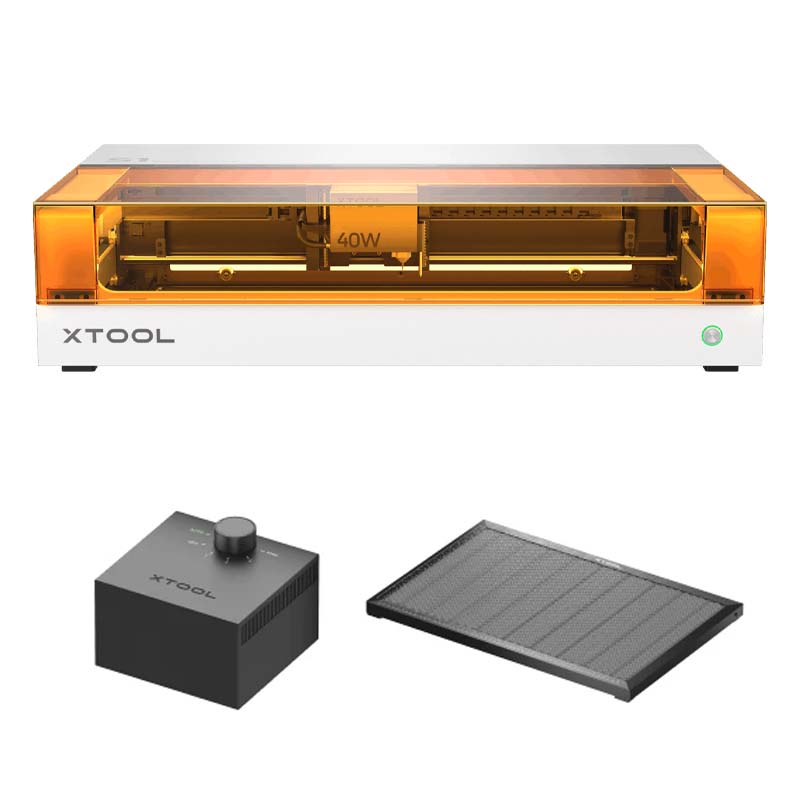 XTOOL ̩�ķ��졼����Ħ�ﵡ S1 40W Basic�ǡʥۥ磻�ȡˡ�����+������������+�ϥ˥���ѥͥ��
