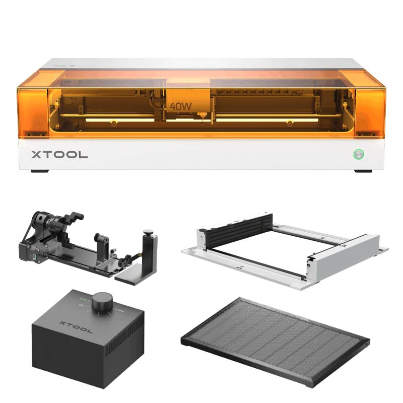 XTOOL 密閉型レーザー彫刻機 S1 40W Delux版（ホワイト）（本体+